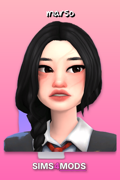 Agham Hair - Smooth, cute braid, cool Sim hair