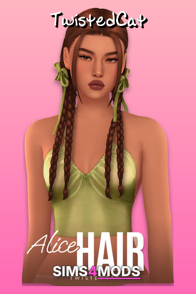 Alice Braided Hair - Cute, braided, realistic Sims hair.