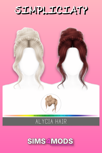 Alycia Hair - Pretty buns, color-changeable, easy styles