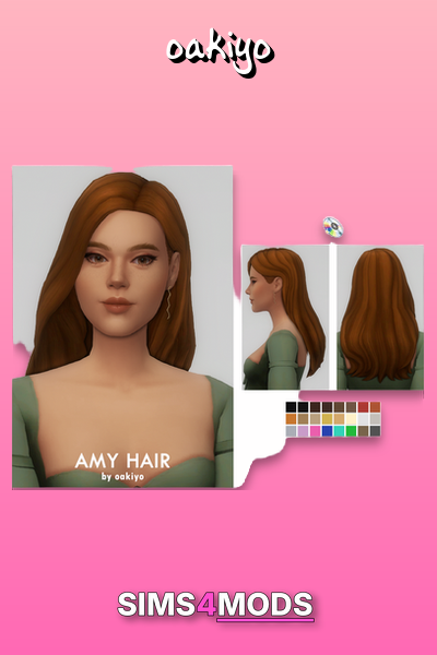 Amy's Wavy Hair - Long, wavy, colorful hairstyle.