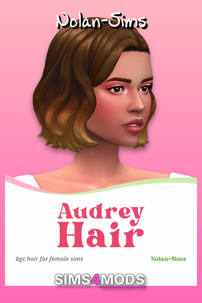 Audrey Hair Set - Cool, short, wavy Sims hair