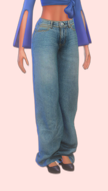 Wide-leg Sims Jeans Knit Sweater - Stylish, comfy, wide-leg jeans.