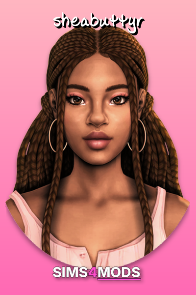 Bonisha Braids - Sims 4 hair, unique styles, beautiful looks.