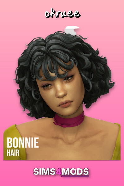 Bonnie Hair - Cute, curly, trendy bob with fringe.