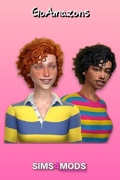 Carmina Hair Styles - Sims 4 Curly Hair, Natural, Easy Style