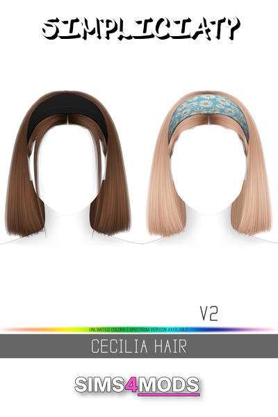 Cecilia Hair - Cute short bob, headband, many colors