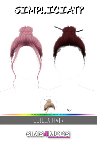 Celia Hair - Cute high buns, colorful hair, accessories.