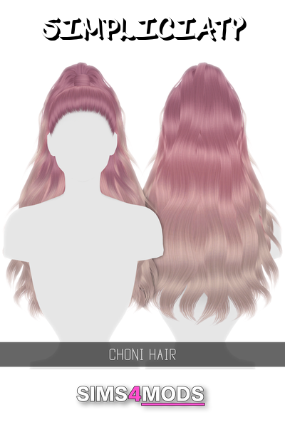 Choni Hair Ombres - Cute pink ombre Sims hair.