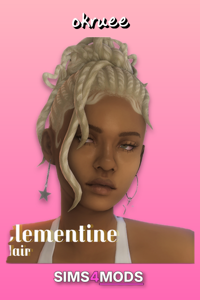 Clementine Hair - Sims 4 CC hair, unique styles.