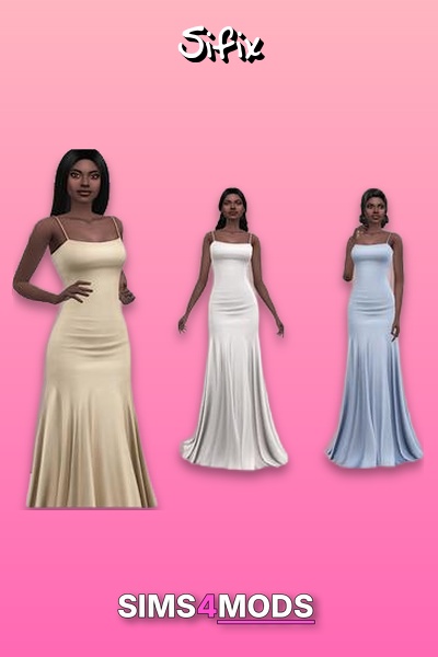 Cyrena Dress - Sims 4 wedding dresses, elegant styles.