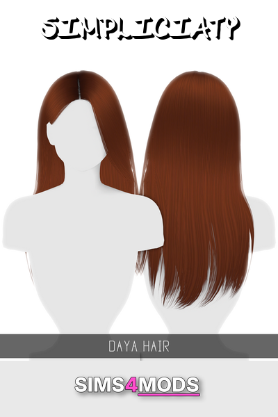 Daya Hair Ombres - Long, straight, brown ombre hair.