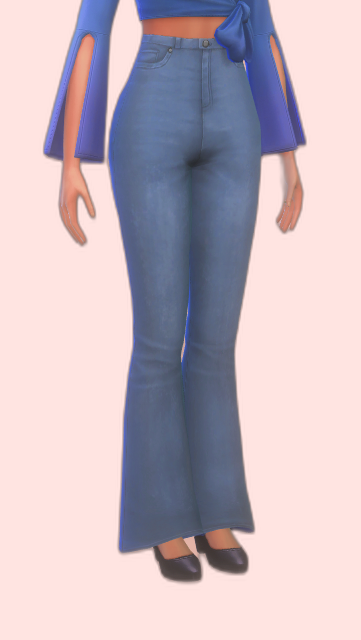 Bell Bottom Jeans (sims 4 Cc) - Stylish, durable Sims 4 jeans.