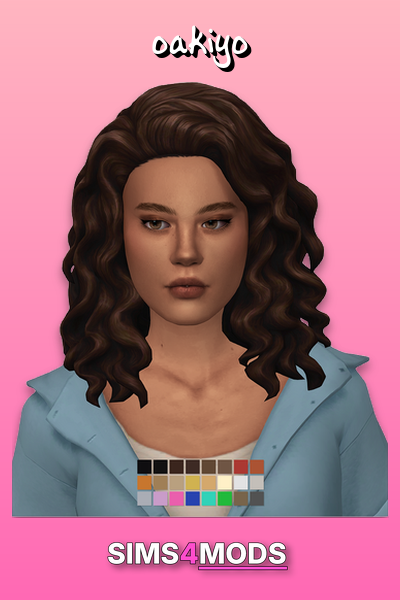 Elizabeth Hair - Realistic, curly, wavy Sims hair