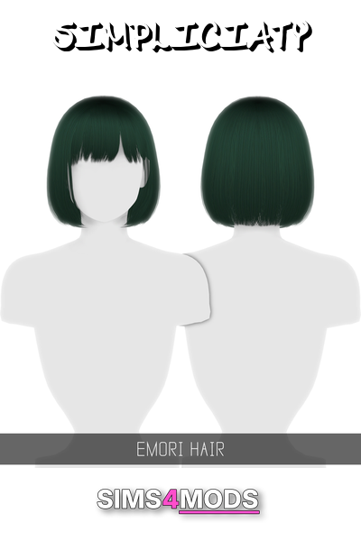 Emori Toddler Hair - Cute, trendy, dark green bob.