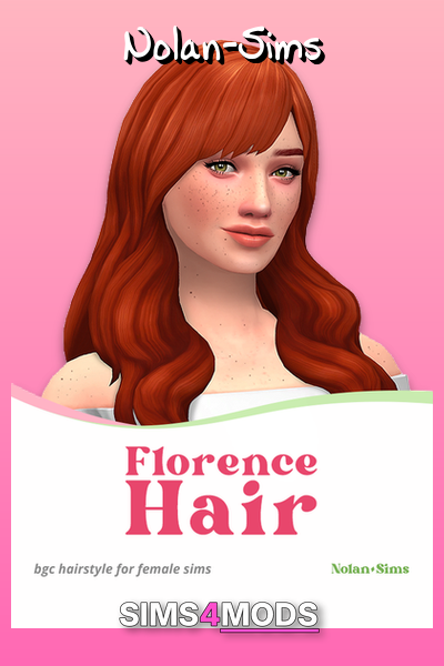 Florence Hair - Beautiful, wavy Sims 4 hair