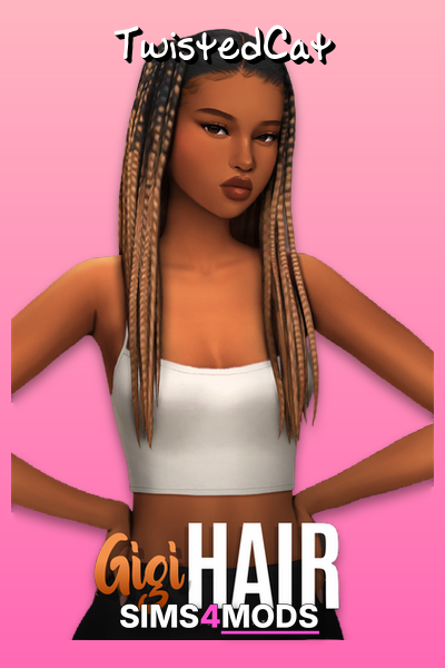 Gigi Braids Sims 4 Hair - Realistic Sims 4 braids CC.