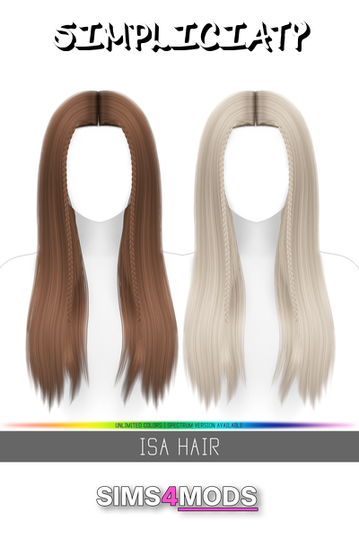 Isa Hair - Realistic, braided, colorful hair.