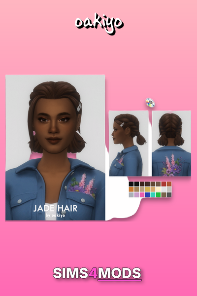 Jade Hair - Cute, trendy, versatile Sims hair