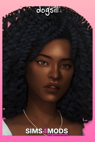 Jaliyah Hair Retexture - Sims 4 Curly Hair CC, Amazing curls