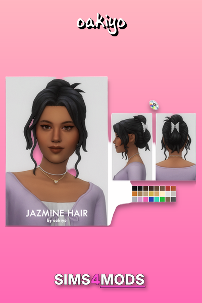 Jazmine Hair - Cute, trendy, messy bun, easy style.