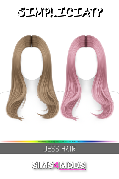 Jess Hair - Realistic, trendy, light pink/brown hair.