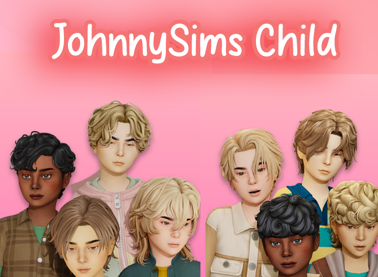 JohnnySims Child Hair CC For Sims 4! All 9 Johnny Sims Converstions