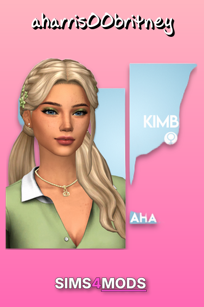 Kimber Hair - Blonde braided, floral, Sims hair