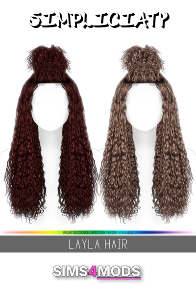 Layla Hair - Cute curly hair, color options, bun style