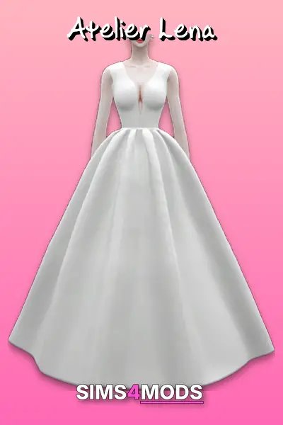 Lena Sims Summer Dress 2 - Elegant, wedding, Sims 4 dress