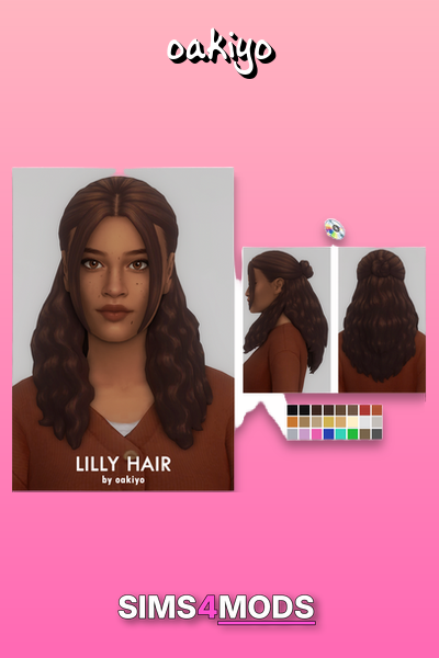 Lilly Hair - Cute curly, wavy, colorful hair.