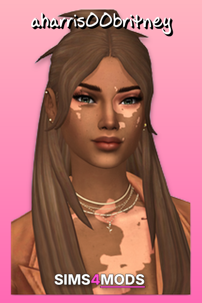 Lindsey Hair - Natural brown bun, great for Sims