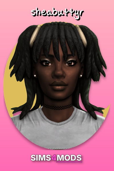 Lynna Locs - Sims 4 hair CC, unique styles.