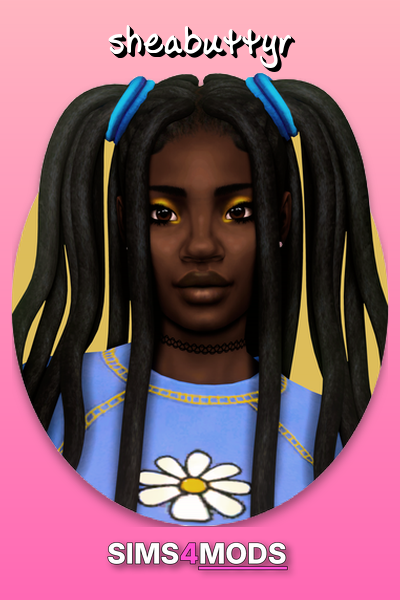 Lynzie Locs Sims 4 Hairstyles - Stylish, detailed, modern Sims hair.