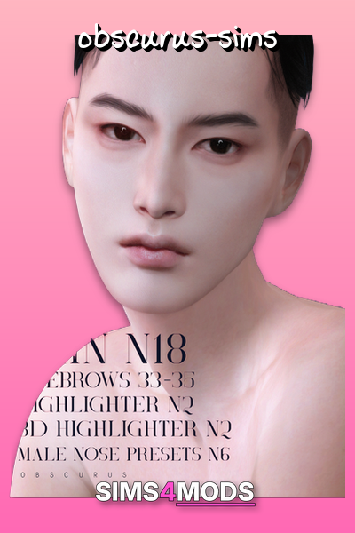 Male Asian Sims Nose - Cute, realistic, customizable nose.