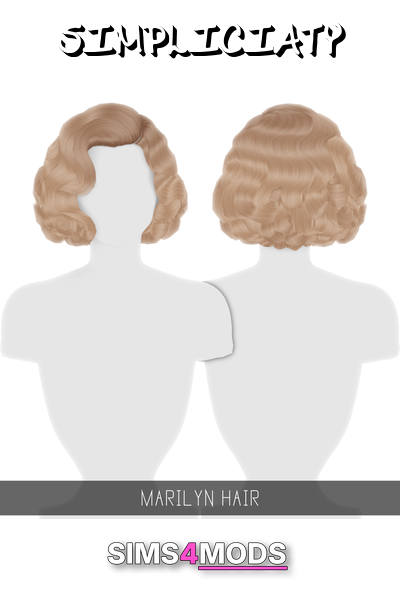 Marilyn Hair Toddler Child - Cute, curly, vintage sim hair.