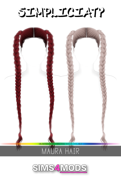 Maura Braided Hairstyle - Double braided, ombre burgundy/beige.