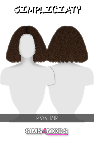 Maya Toddler Hair - Cute curly bob, realistic texture.