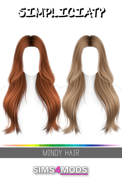 Mindy Hair - Gorgeous, flowing, natural, realistic hair.