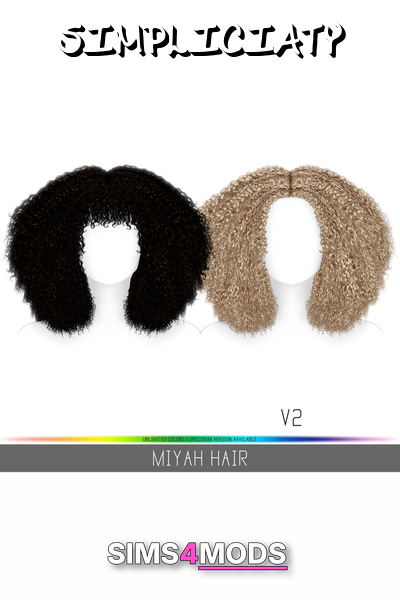 Miyah Hair - Cute, curly, realistic hair.