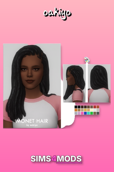 Monet Green Llama Hair Retexture - Gorgeous, realistic, detailed hair.