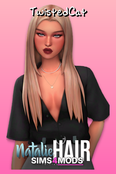 Natalie Hair - Realistic, pretty, Sims 4 hair.