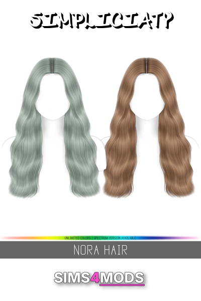 Nora Hair - Cute, wavy, easy Sims hair