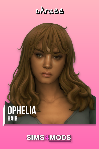 Ophelia Hair - Stylish, layered, versatile Sims hair.