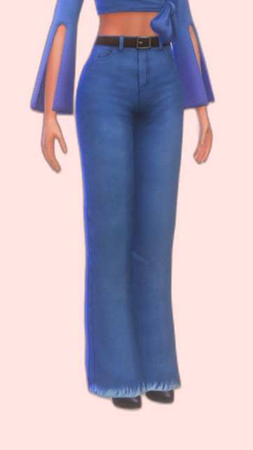 Autumn Female Jeans - Retro Wide-leg Sims 4 Jeans - Retro wide-leg Sims 4 jeans.