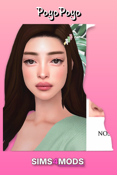 Sims 4 Female Nose Preset N510 - Pretty, realistic female nose.