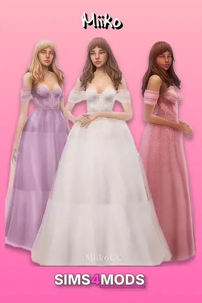 Provence Wedding Dresses & Hairstyles - Sims 4 wedding dresses, elegant & stylish.