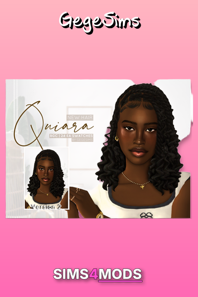 Quiara Hair - Cool curly Sims 4 hair