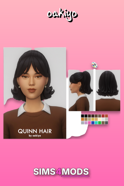 Quinn Hair - Cute, realistic, versatile Sims hair