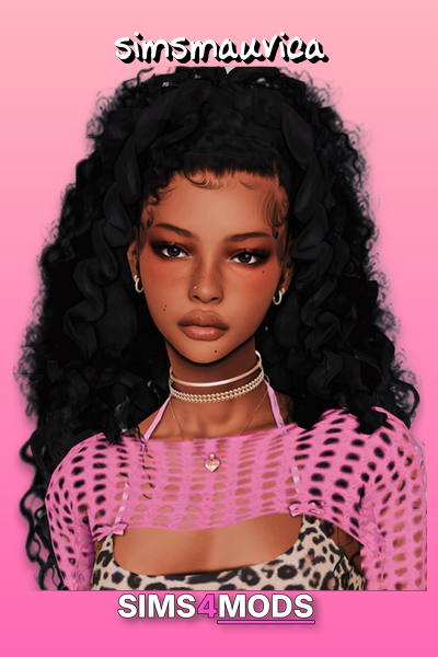 Rhea Sim Cc Hair Early Access - Stylish, realistic Sims 4 curls