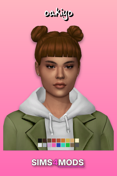 Double Bun Hairstyle - Adorable Sims 4 double buns.